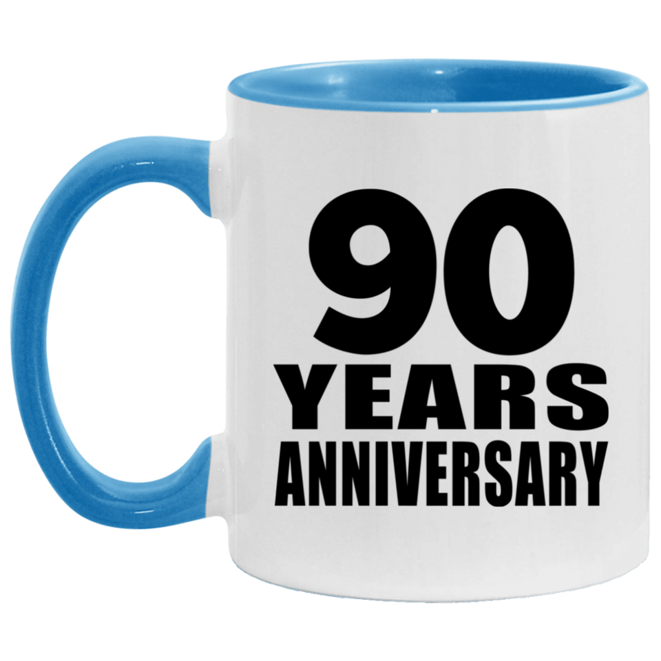 90th Anniversary 90 Years - 11oz Accent Mug Blue