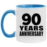 90th Anniversary 90 Years - 11oz Accent Mug Blue