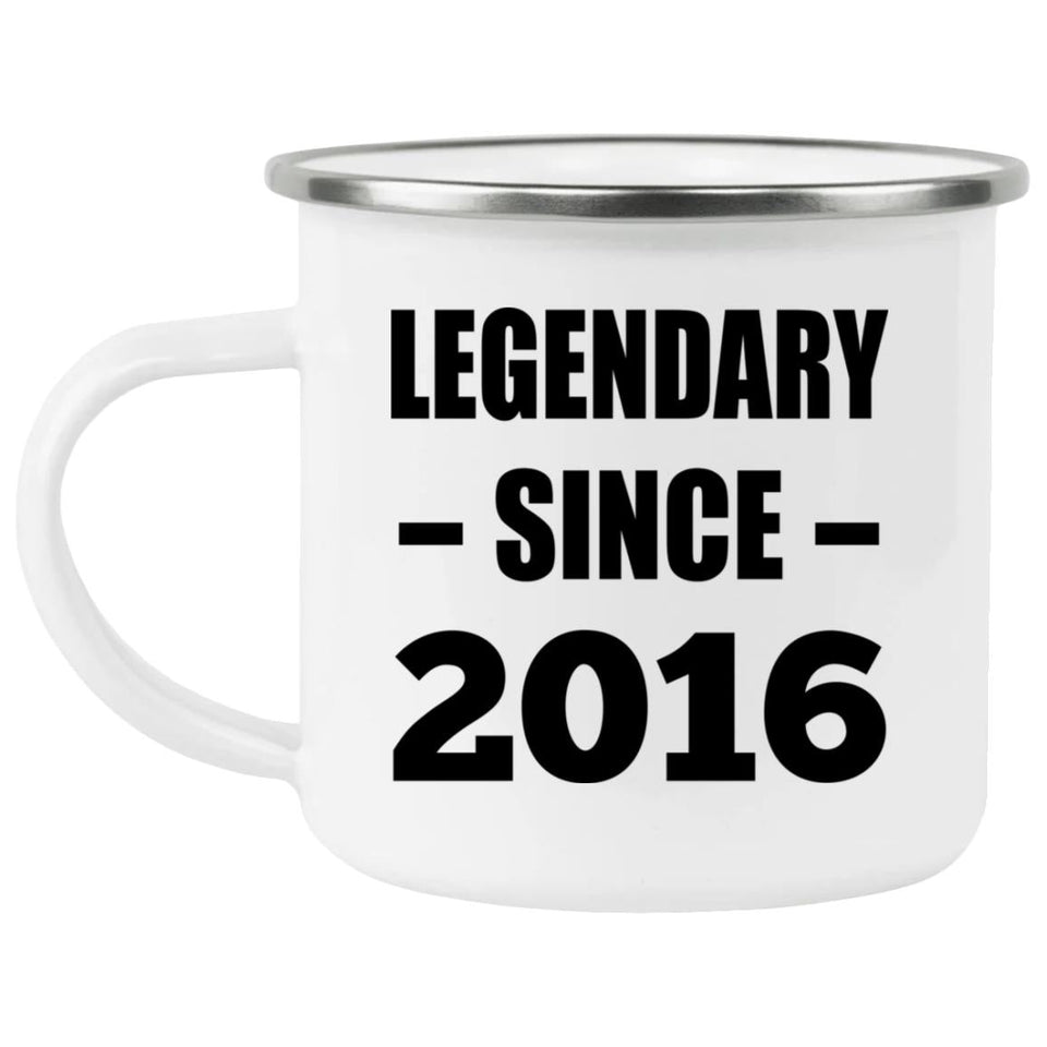 8th Birthday Legendary Since 2016 - 12oz Camping Mug