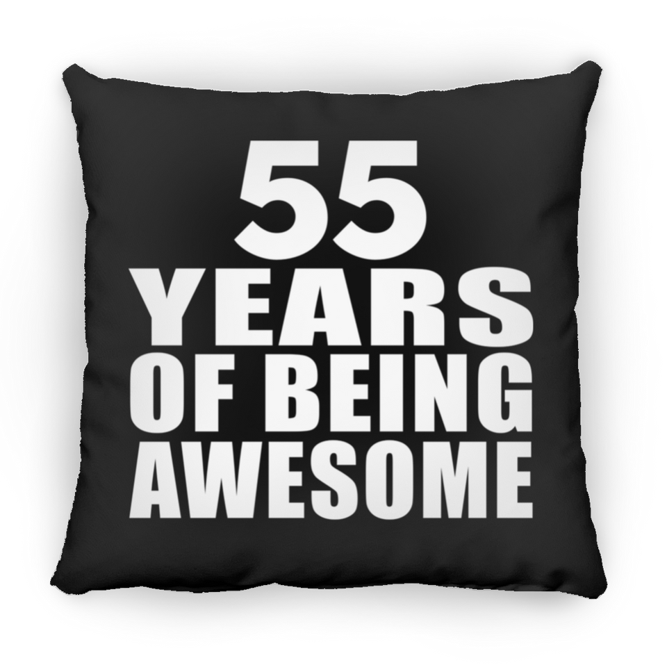 55th Birthday 55 Years Of Being Awesome - Throw Pillow Black