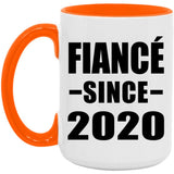 Fiance Since 2020 - 15oz Accent Mug Orange