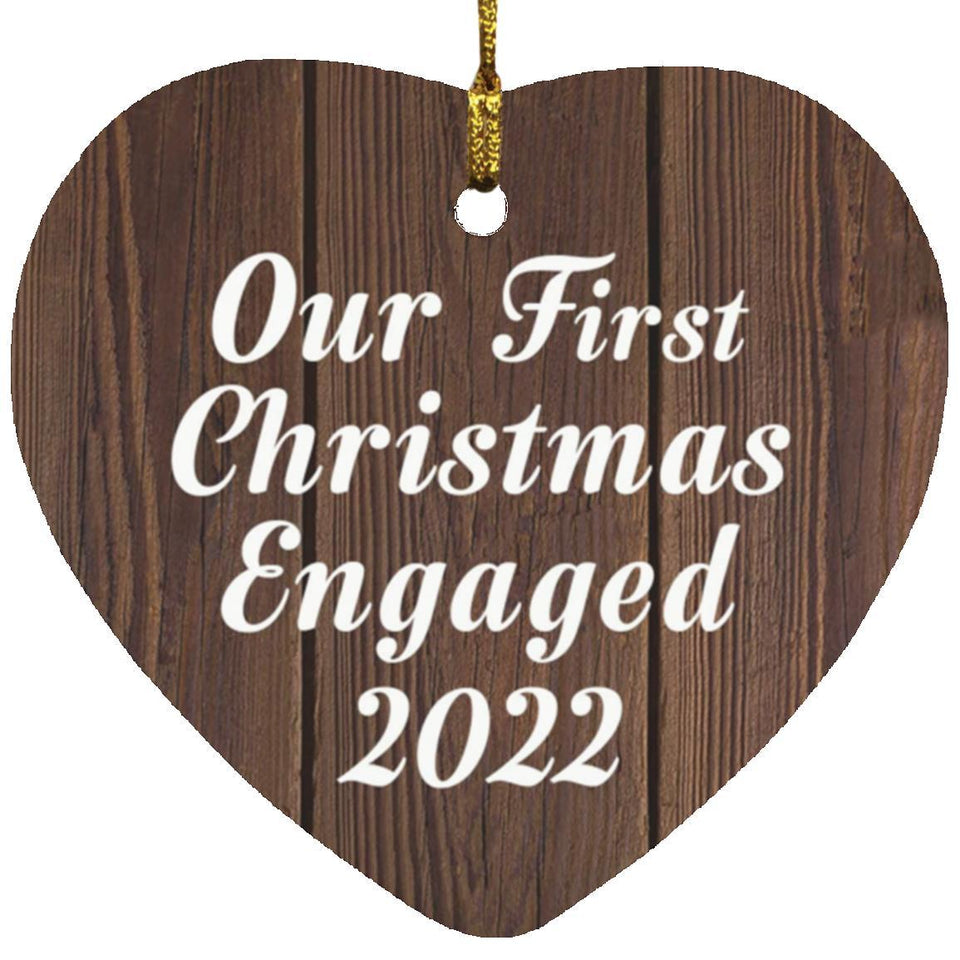 Our First Christmas Engaged 2022 - Heart Ornament D