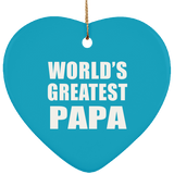 World's Greatest Papa - Heart Ornament