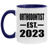 Orthodontist Established Est. 2023 - 11oz Accent Mug Purple