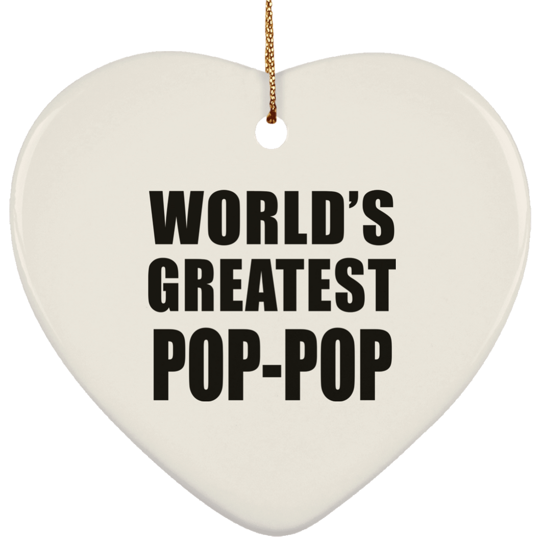 World's Greatest Pop-Pop - Heart Ornament