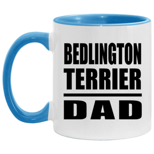 Bedlington Terrier Dad - 11oz Accent Mug Blue