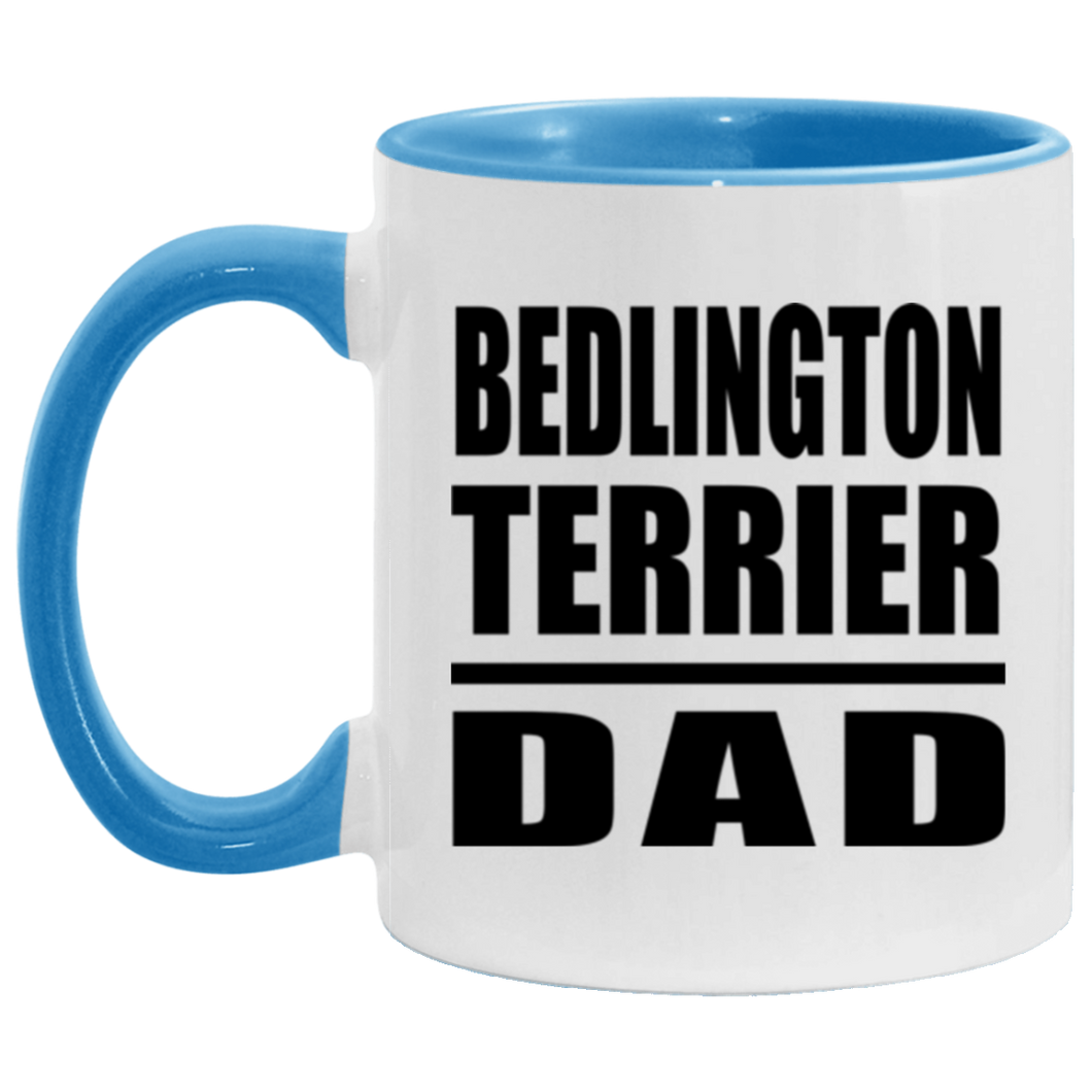 Bedlington Terrier Dad - 11oz Accent Mug Blue