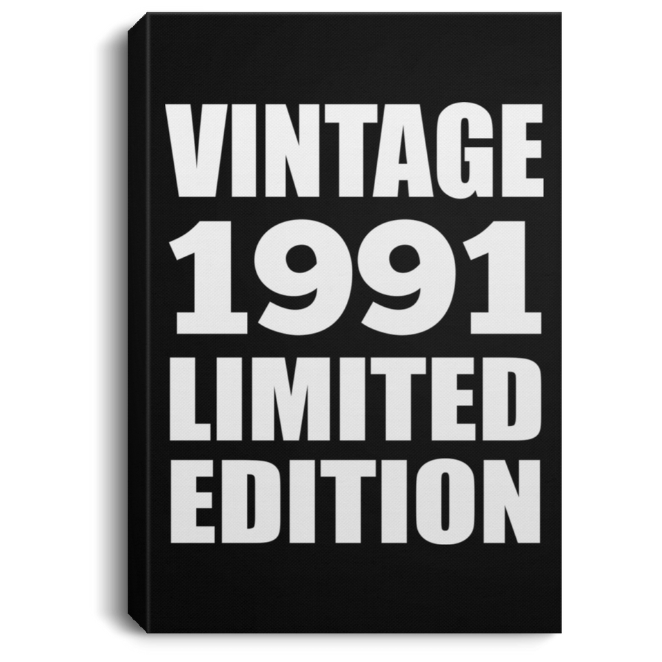 33rd Birthday Vintage 1991 Limited Edition - Canvas Portrait