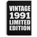 33rd Birthday Vintage 1991 Limited Edition - Canvas Portrait