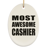Most Awesome Cashier - Oval Ornament