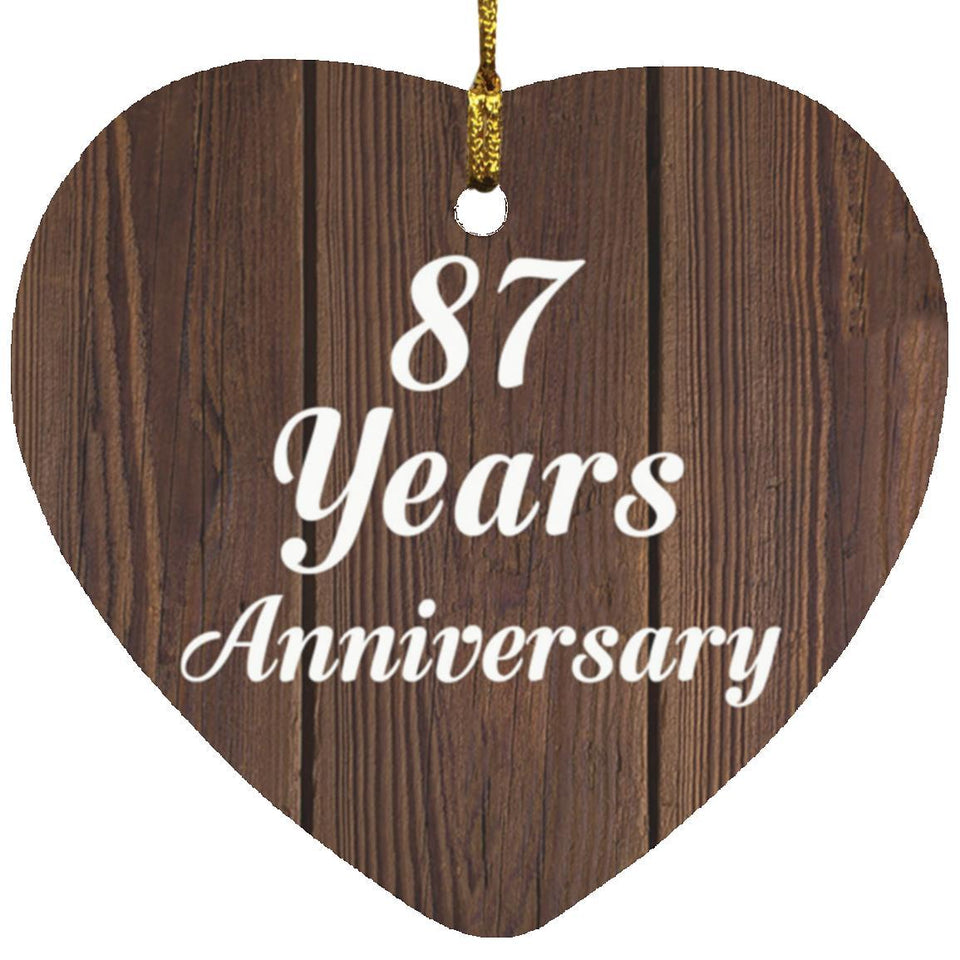 87th Anniversary 87 Years Anniversary - Heart Ornament D