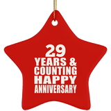 Happy 29th Anniversary 29 Years & Counting - Star Ornament