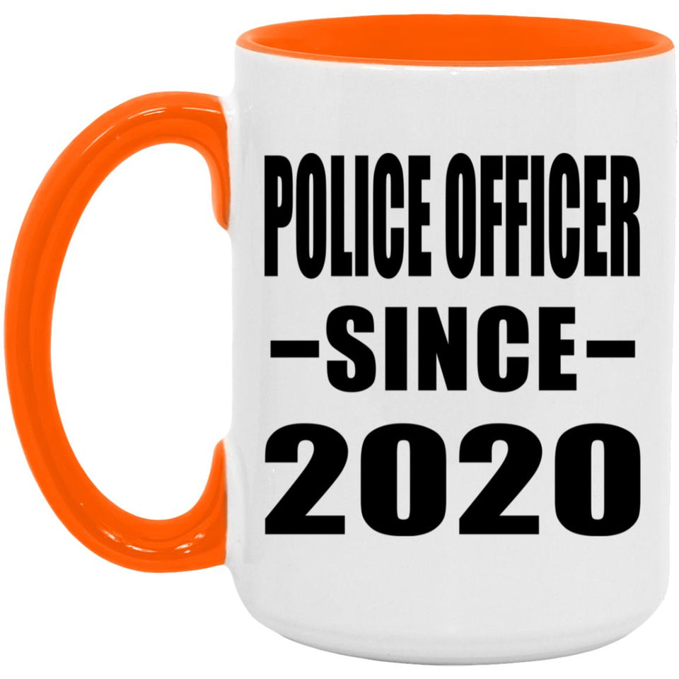 Police Officer Since 2020 - 15oz Accent Mug Orange