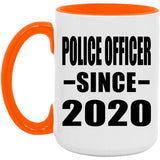 Police Officer Since 2020 - 15oz Accent Mug Orange