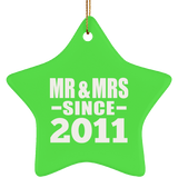 13th Anniversary Mr & Mrs Since 2011 - Star Ornament