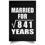 29th Anniversary Married For Square Root of 841 Years - Poster Portrait
