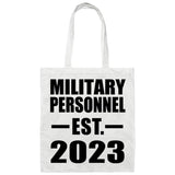 Military Personnel Established EST. 2023 - Tote Bag White