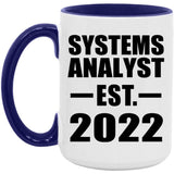 Systems Analyst Established EST. 2022 - 15oz Accent Mug Purple