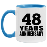 48th Anniversary 48 Years - 11oz Accent Mug Blue