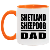 Shetland Sheepdog Dad - 11oz Accent Mug Orange