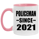 Policeman Since 2021 - 11oz Accent Mug Pink