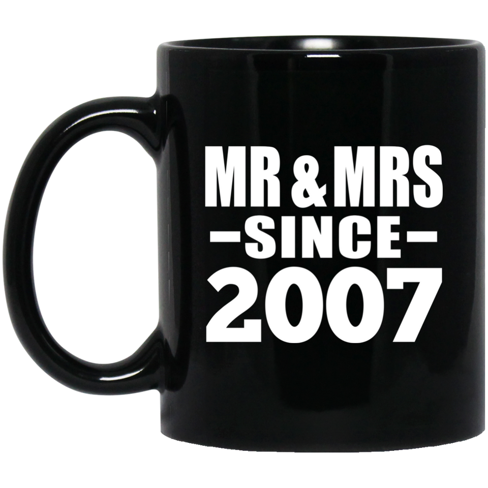 17th Anniversary Mr & Mrs Since 2007 - 11 Oz Coffee Mug Black