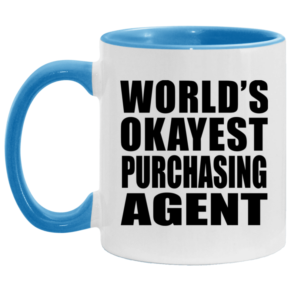 World's Okayest Purchasing Agent - 11oz Accent Mug Blue