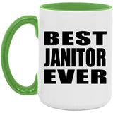 Best Janitor Ever - 15oz Accent Mug Green