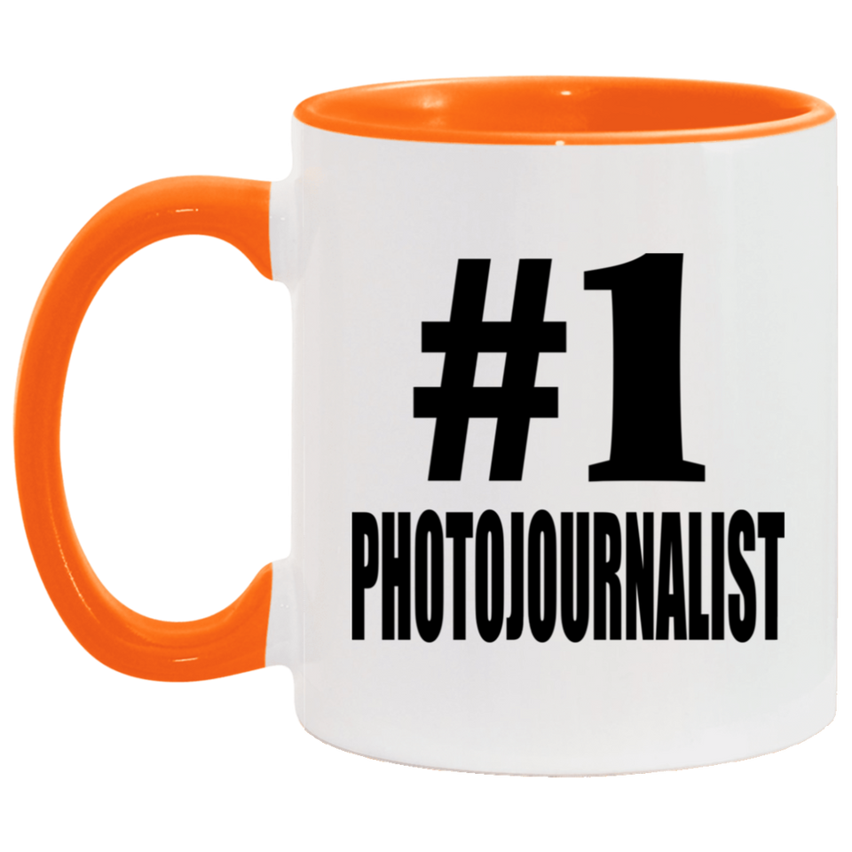 Number One #1 Photojournalist - 11oz Accent Mug Orange