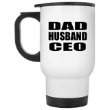 Dad Husband CEO - White Travel Mug