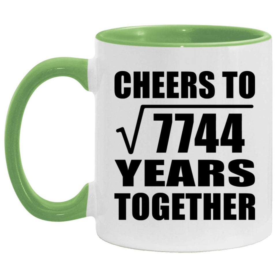 88th Anniversary Cheers To Square Root of 7744 Years Together - 11oz Accent Mug Green