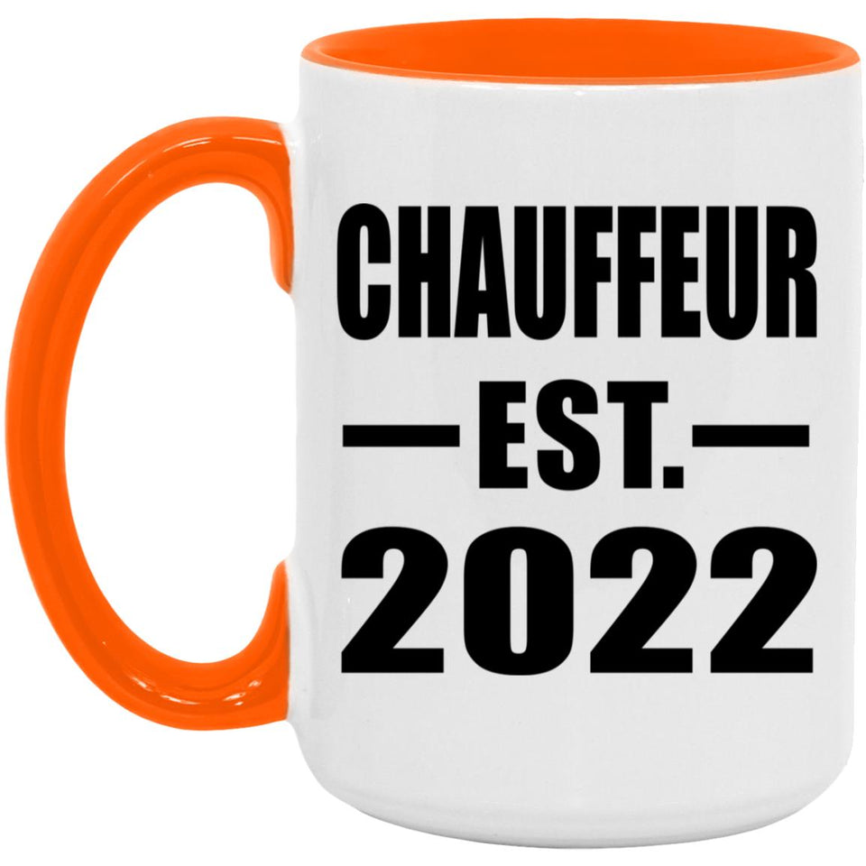 Chauffeur Established EST. 2022 - 15oz Accent Mug Orange