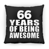 66th Birthday 66 Years Of Being Awesome - Throw Pillow Black