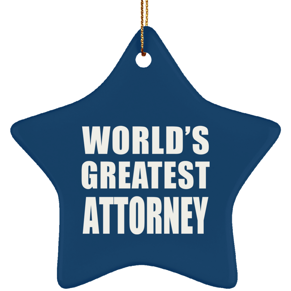 World's Greatest Attorney - Star Ornament