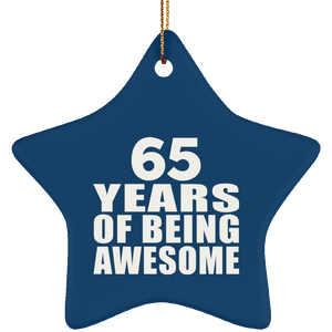 65th Birthday 65 Years Of Being Awesome - Star Ornament
