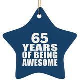 65th Birthday 65 Years Of Being Awesome - Star Ornament