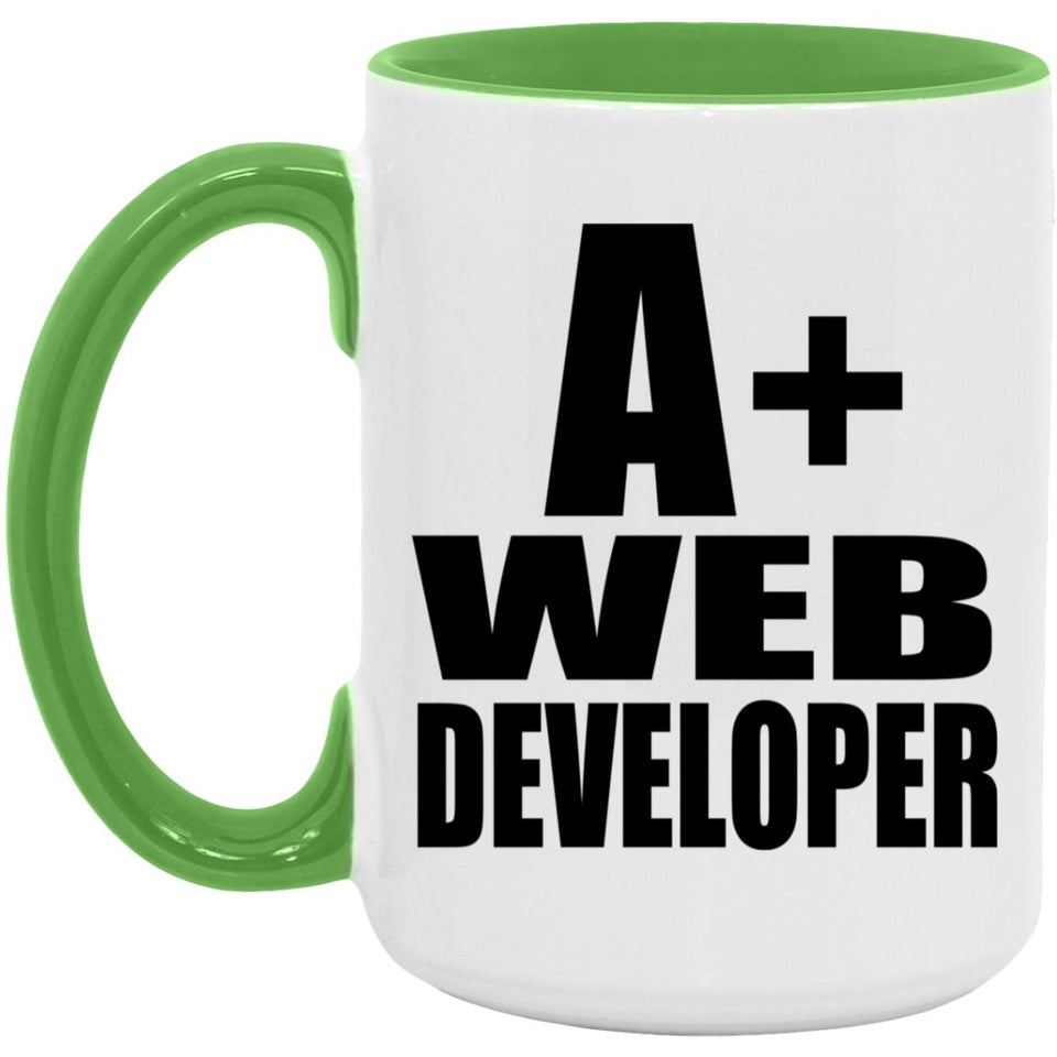 A+ Web Developer - 15oz Accent Mug Green