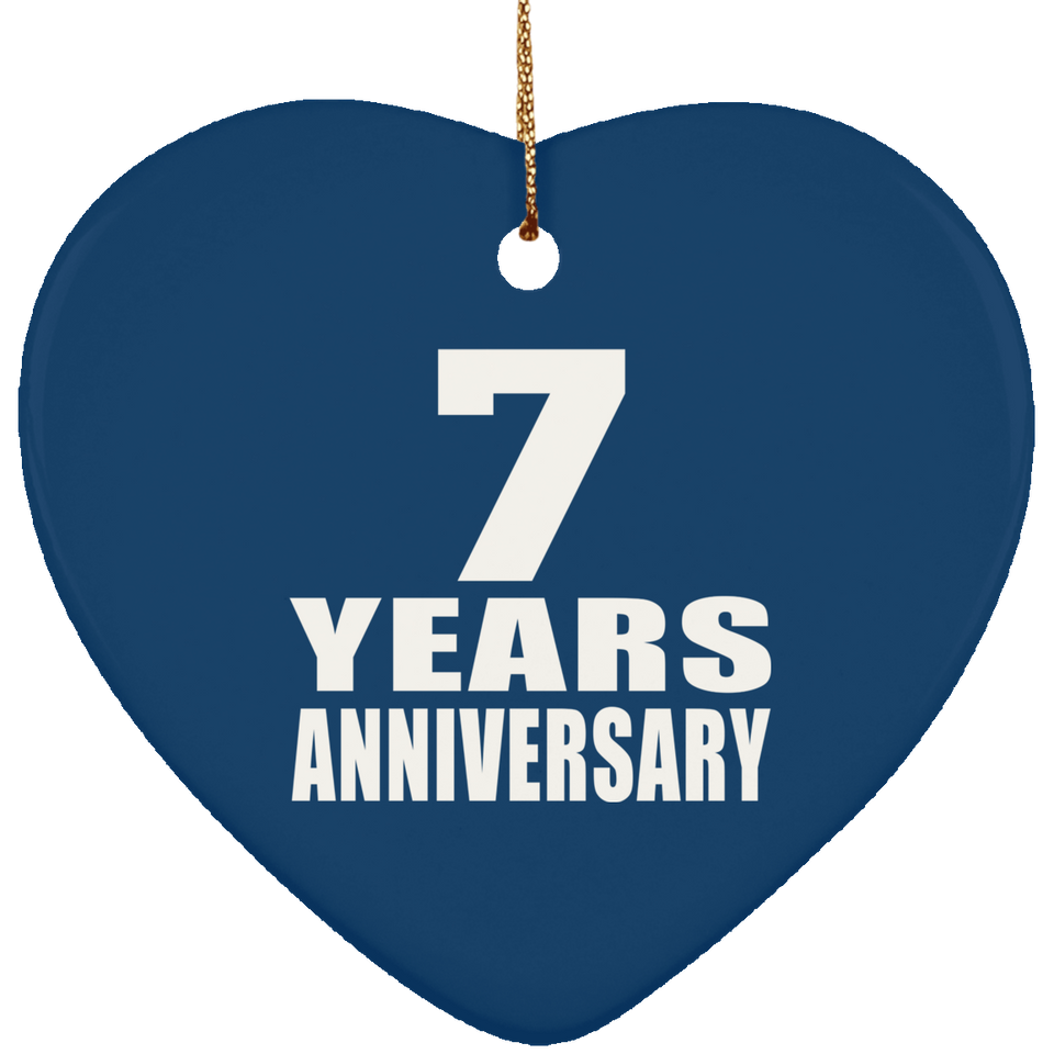 7th Anniversary 7 Years - Heart Ornament