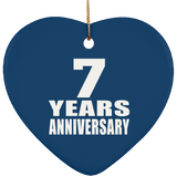 7th Anniversary 7 Years - Heart Ornament
