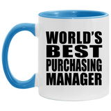 World's Best Purchasing Manager - 11oz Accent Mug Blue
