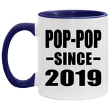 Pop-Pop Since 2019 - 11oz Accent Mug Purple