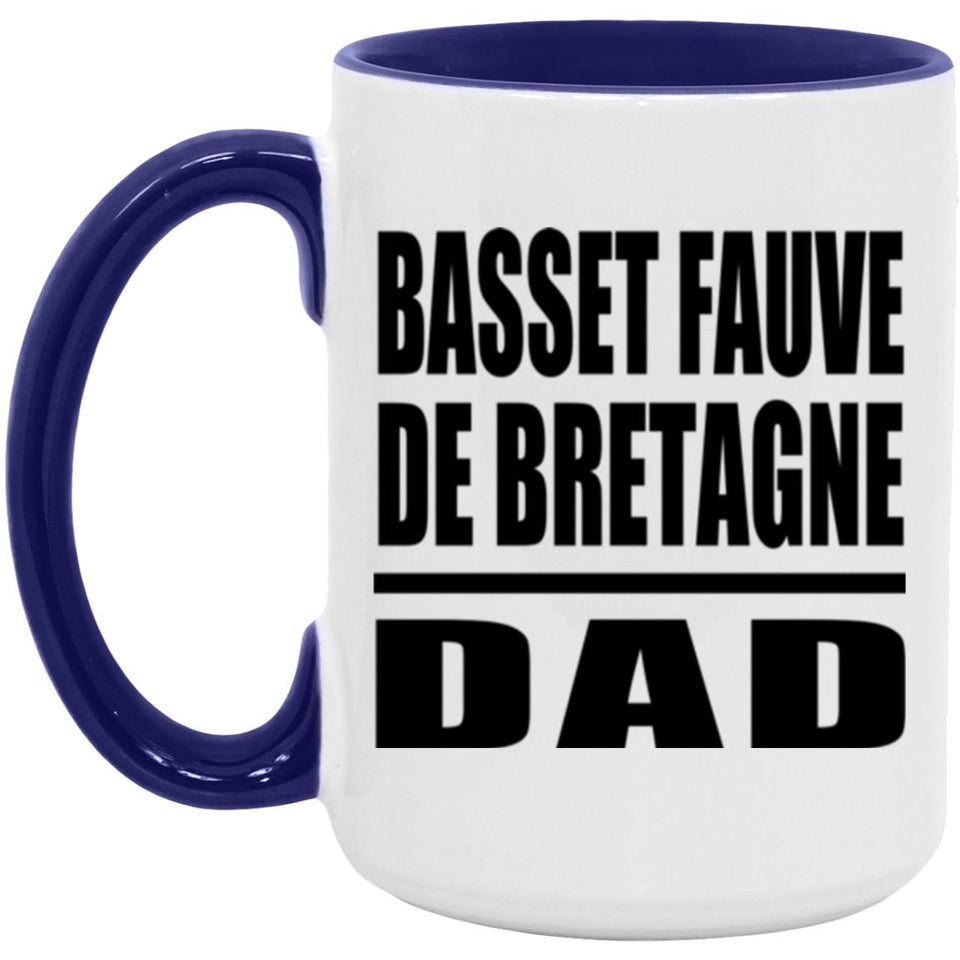 Basset Fauve De Bretagne Dad - 15oz Accent Mug Purple