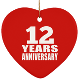 12th Anniversary 12 Years - Heart Ornament