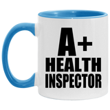 A+ Health Inspector - 11oz Accent Mug Blue
