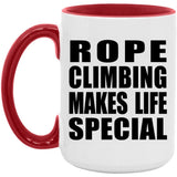 Rope Climbing Makes Life Special - 15oz Accent Mug Red