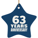 63rd Anniversary 63 Years - Star Ornament