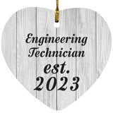 Engineering Technician Established Est. 2023 - Heart Ornament F