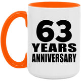 63rd Anniversary 63 Years Anniversary - 15oz Accent Mug Orange