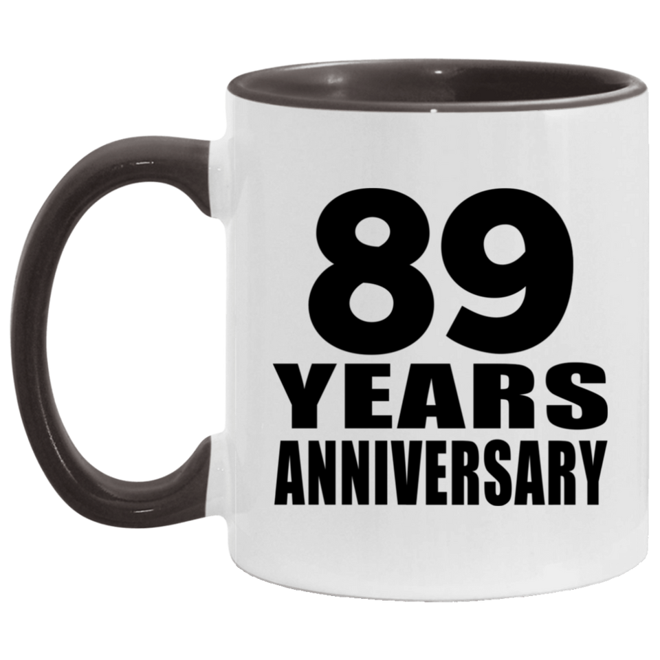 89th Anniversary 89 Years - 11oz Accent Mug Black