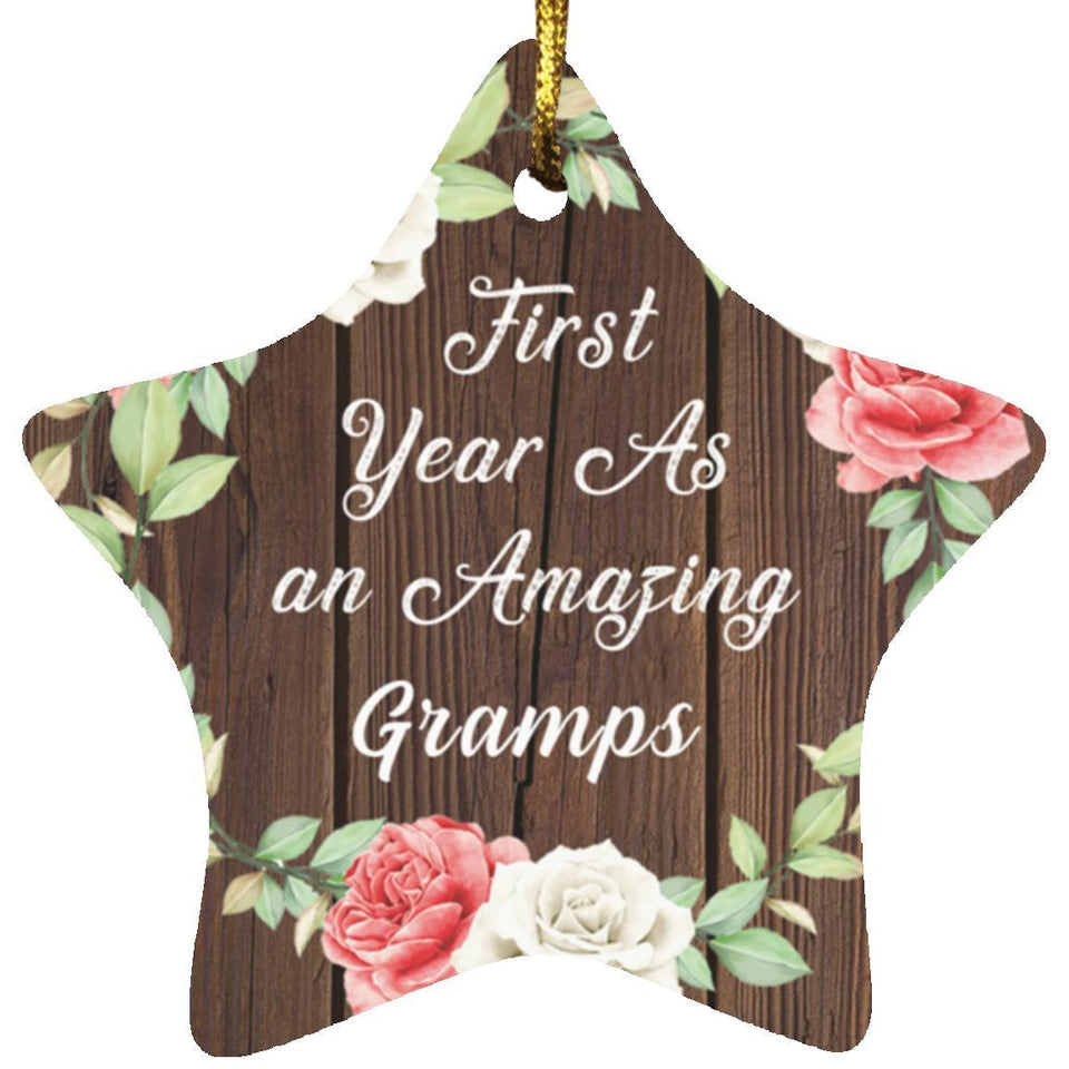 First Year As An Amazing Gramps - Star Ornament A